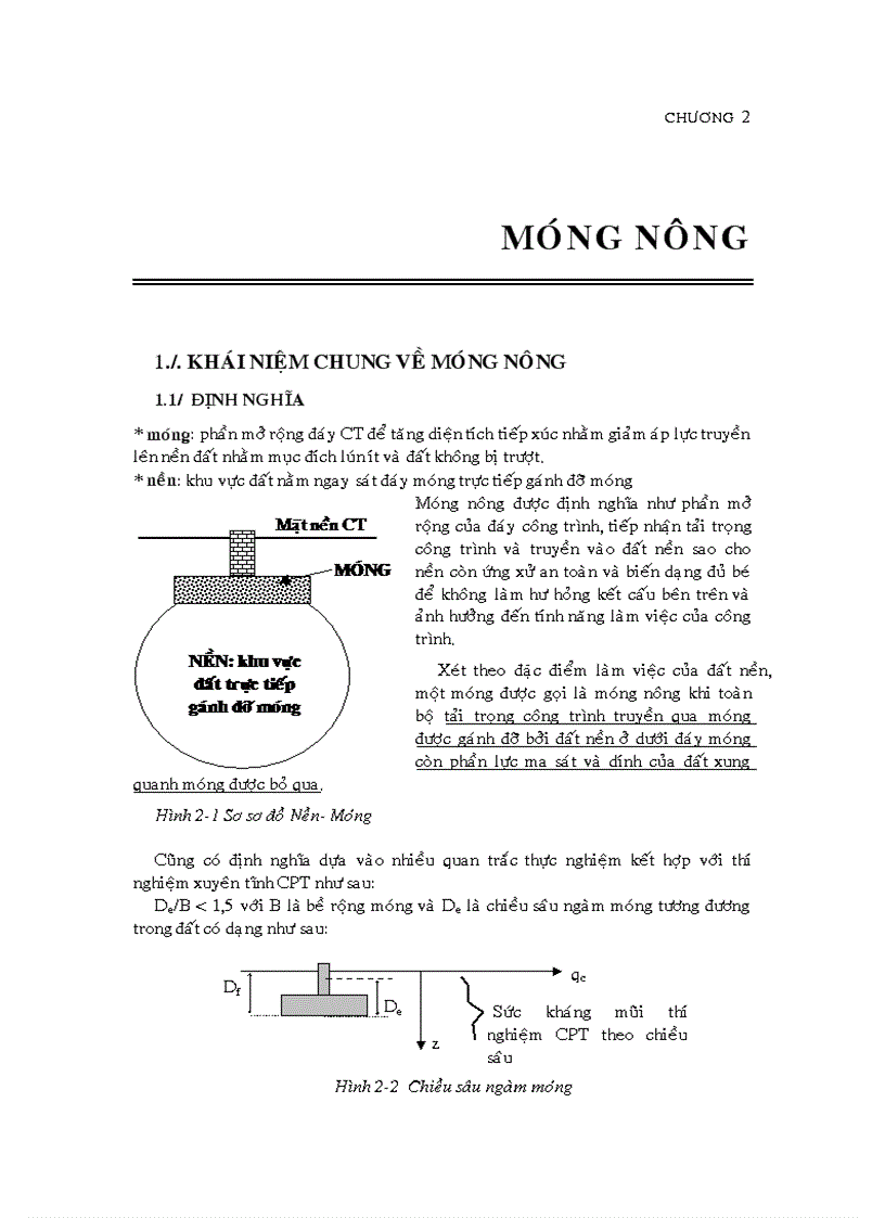 Thiết Kế Móng Nông