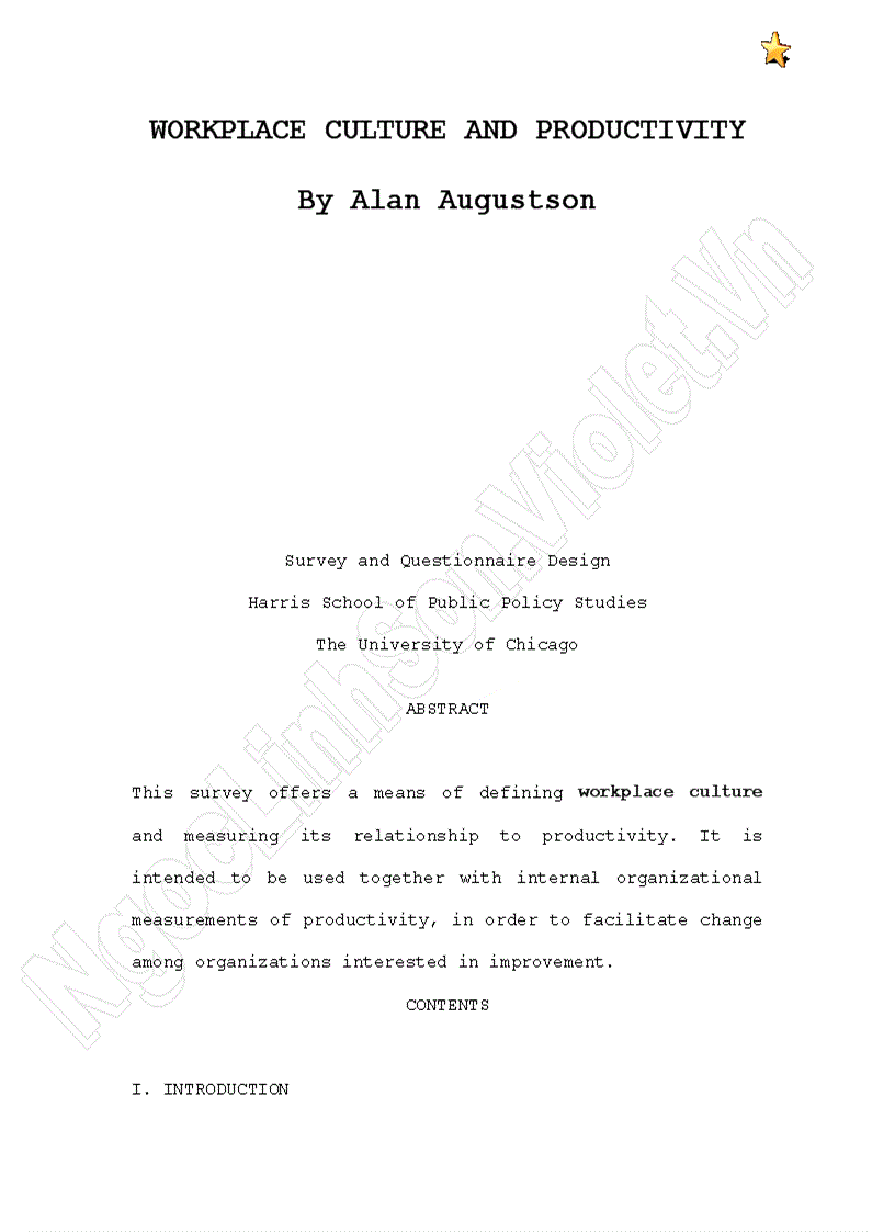 Workplace culture and productivity