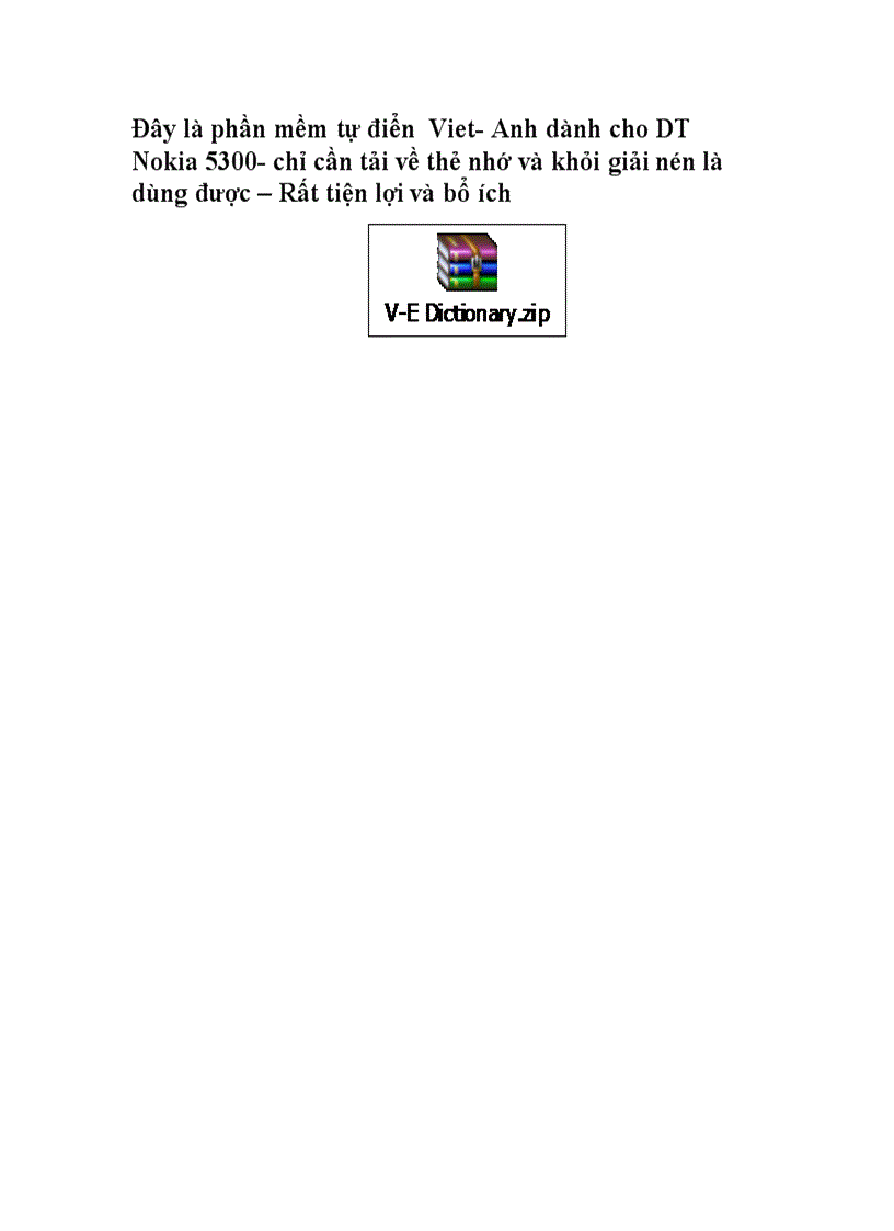 Tu dien Viet Anh cho Nokia 5300