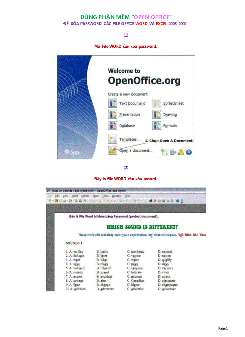 Xóa Password Trong Word 2003 2007