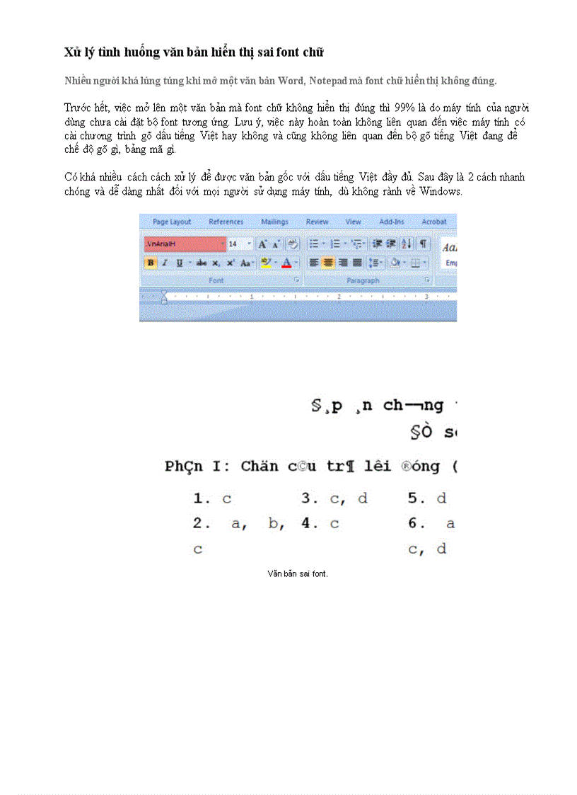 Xu ly tinh huong van ban hien thi sai font chu