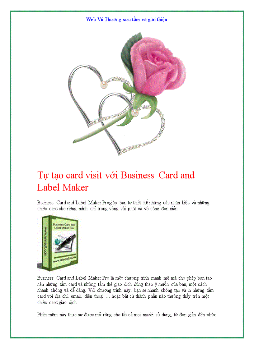 Tự tạo card visit với Business Card and Label Maker