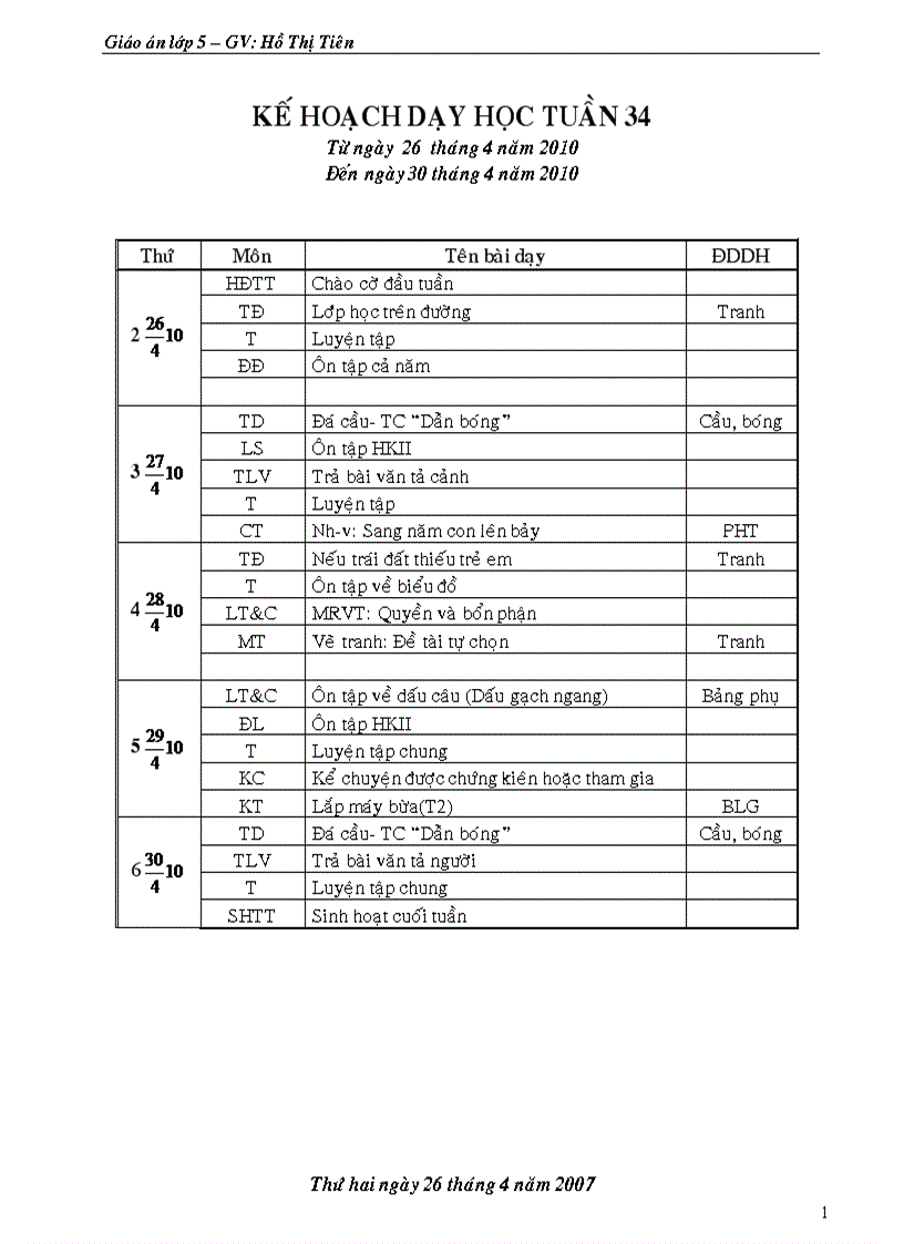 Tuần 34