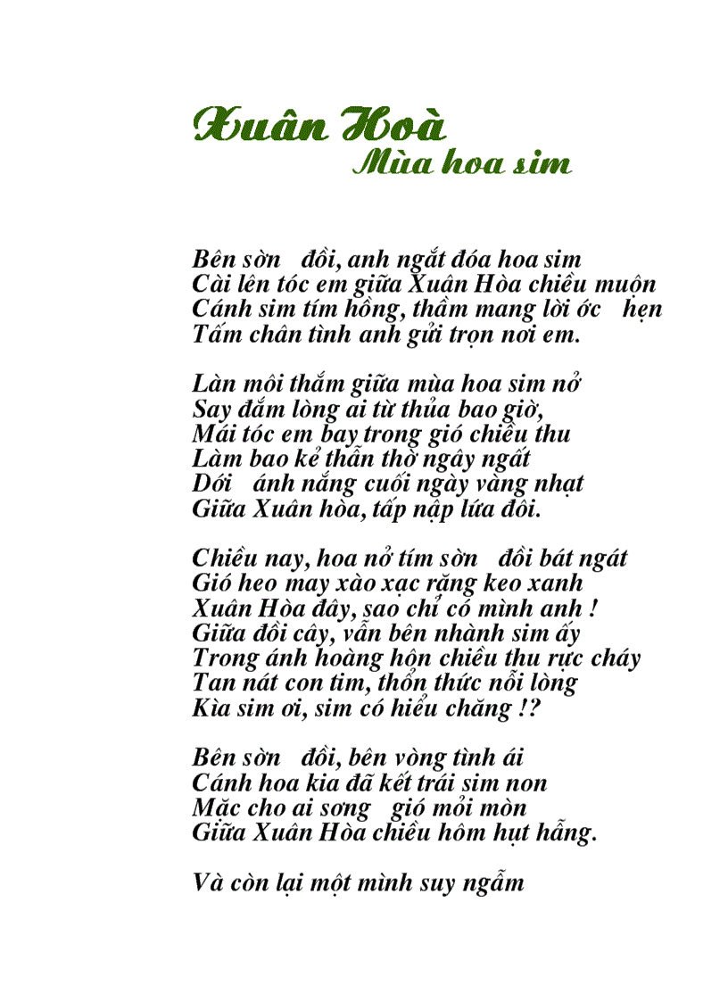 Xuân Hoà mùa hoa sim