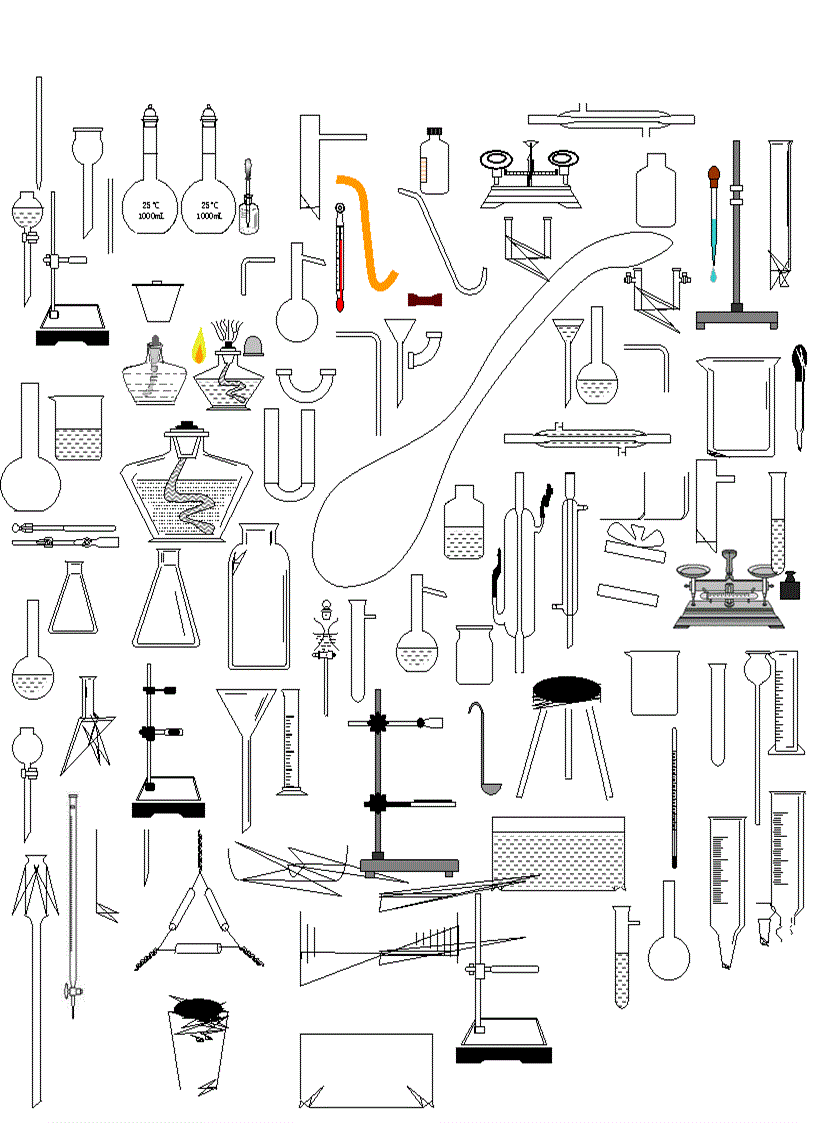 Hình vẽ các dụng cụ thí nghiệm