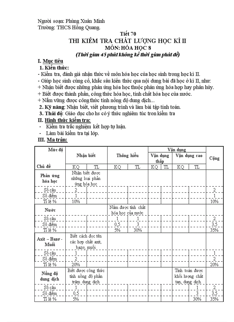 Đề thi học kì ii mới