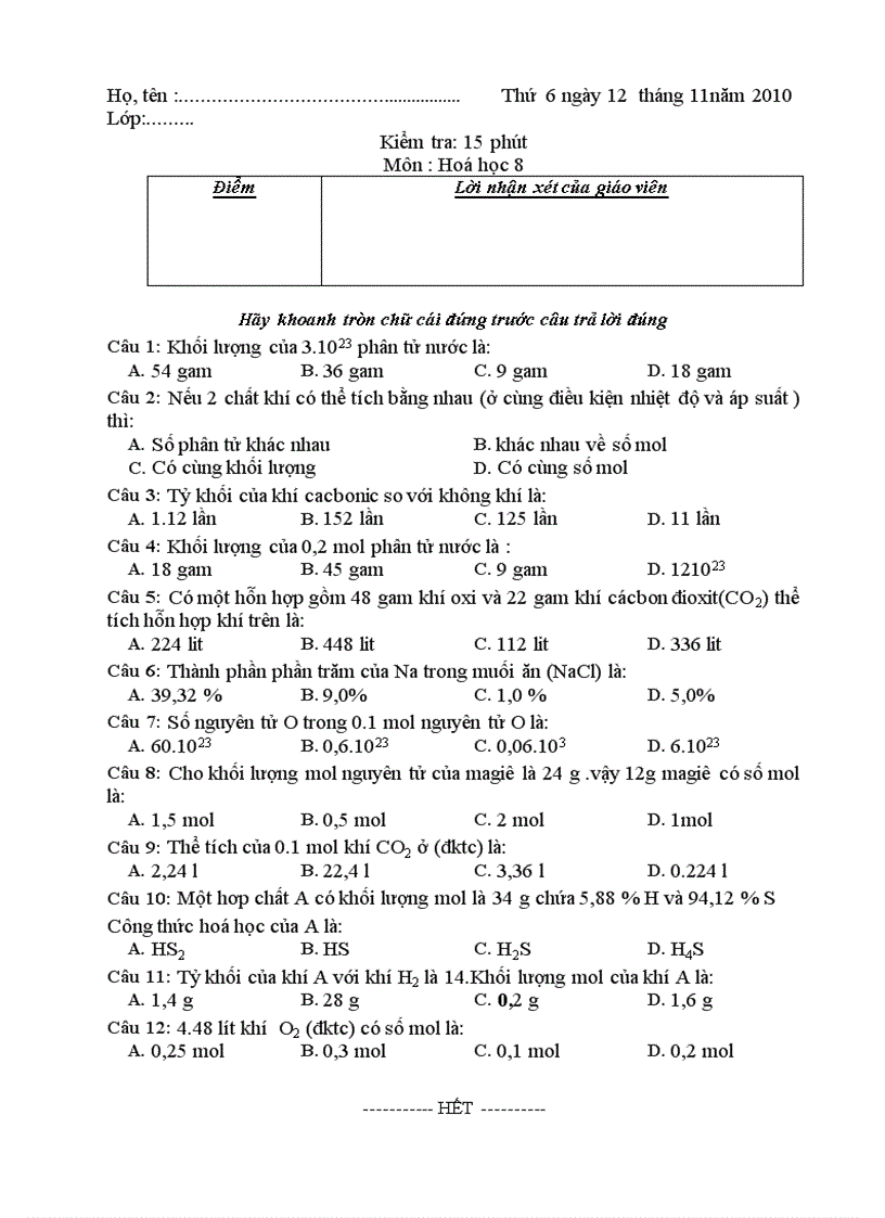 Đề kt 15