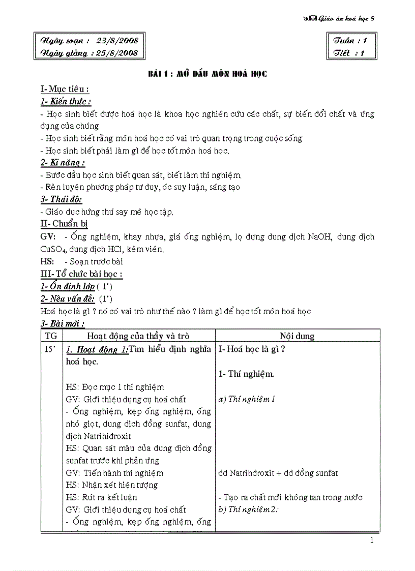 GA Hóa 8 Cả năm 1