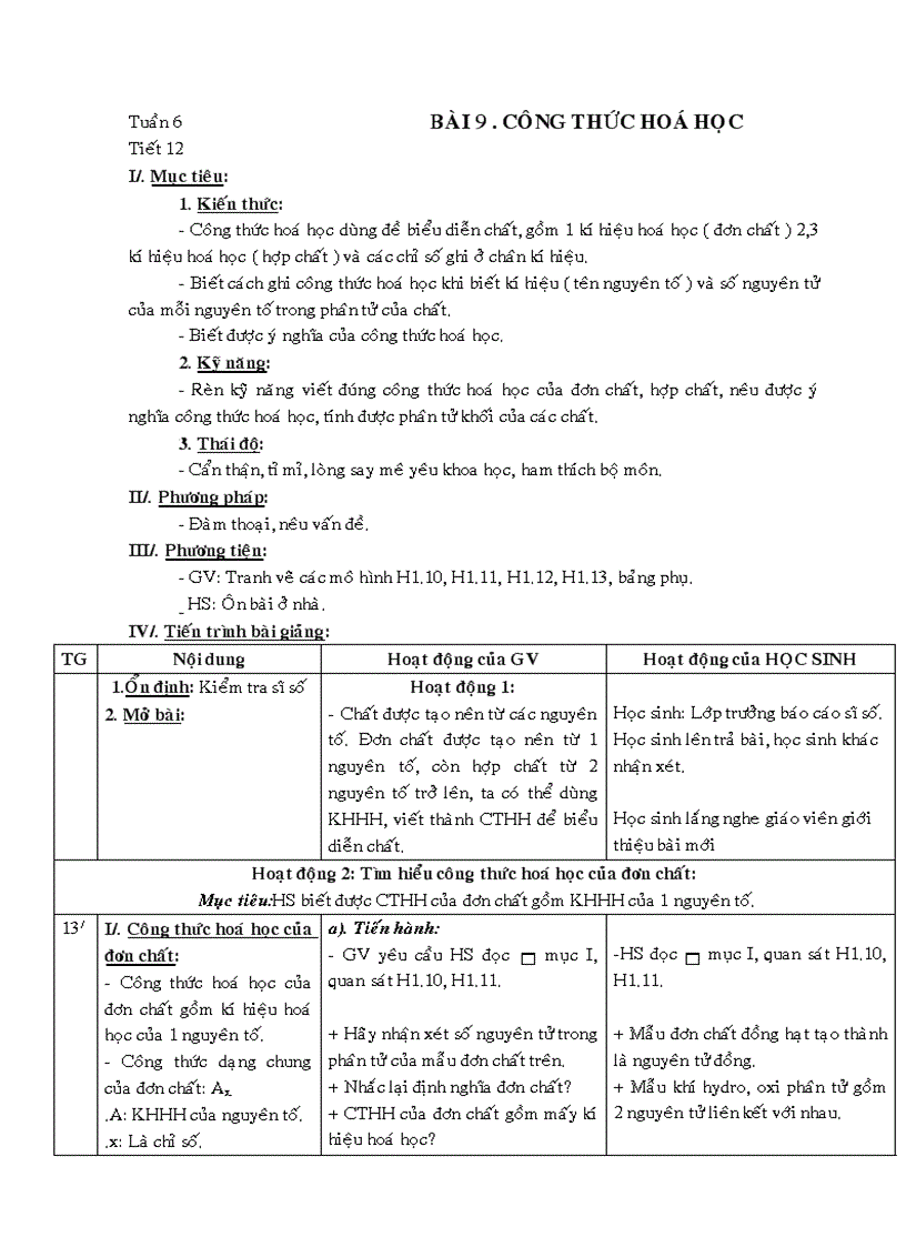 Cọng thức hóa học