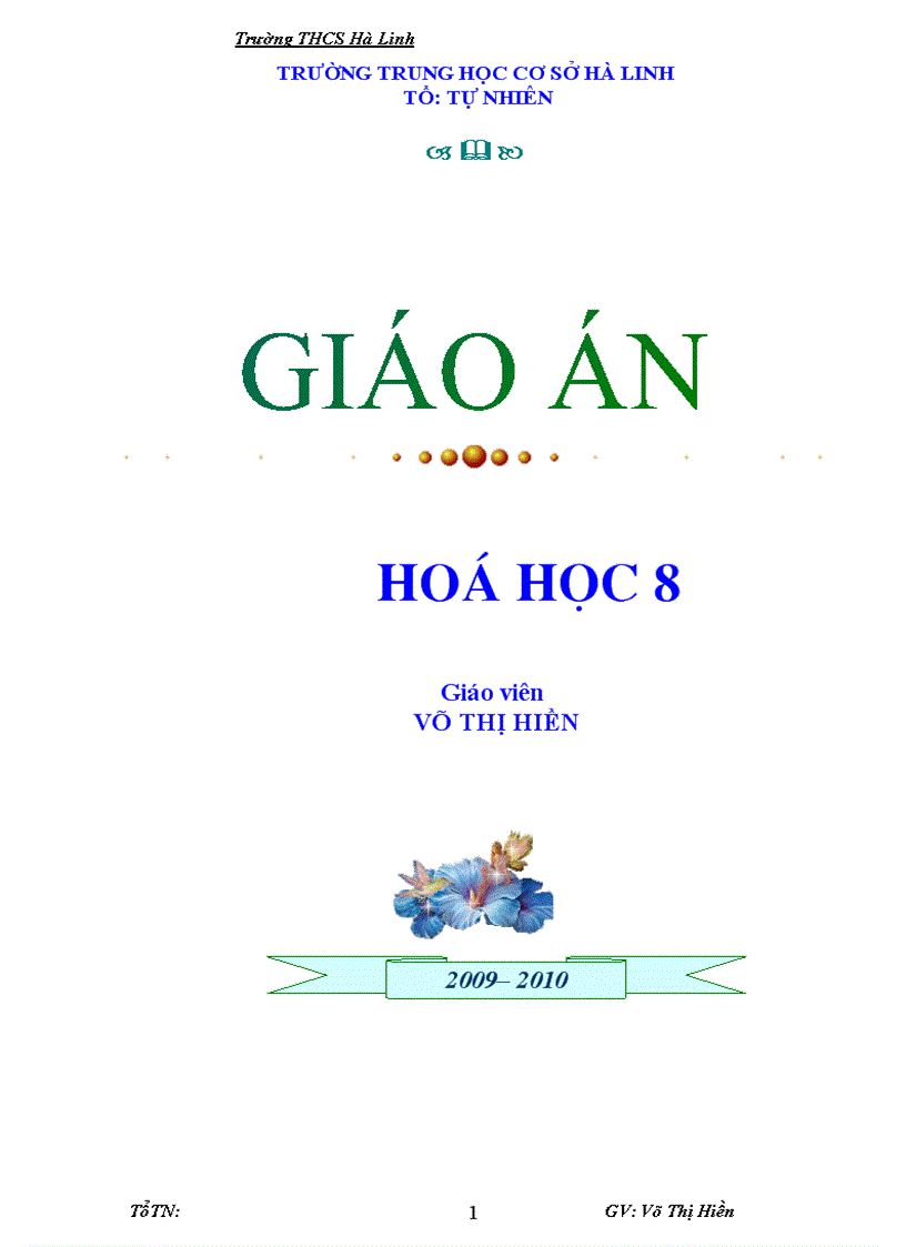 Giao an hoa hoc 8 ca nam