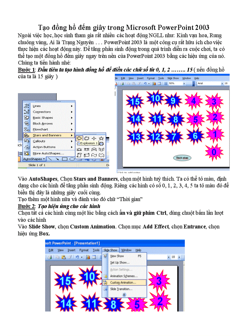 Đồng hồ trong PowerPoint