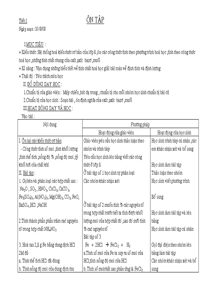 Hóa học9 phần 1