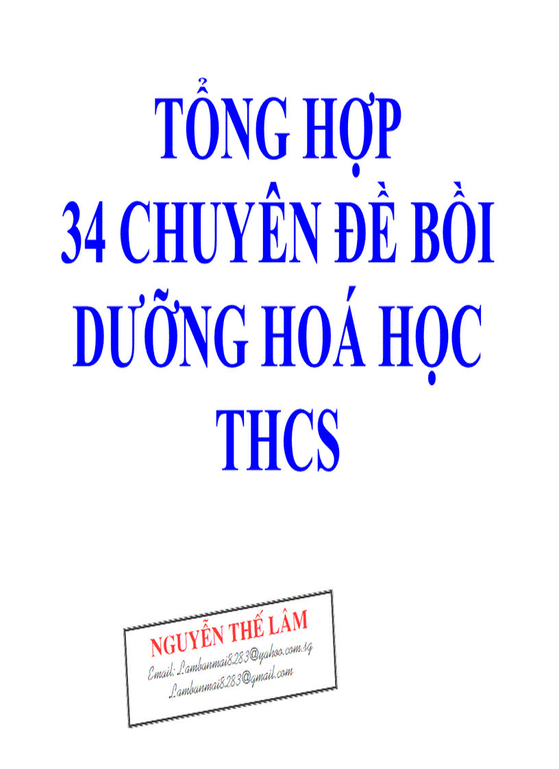 Chuyên đề bồi dưỡng hóa9