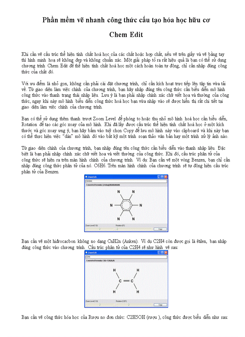 Chem edit soạn CTCT của HCHC