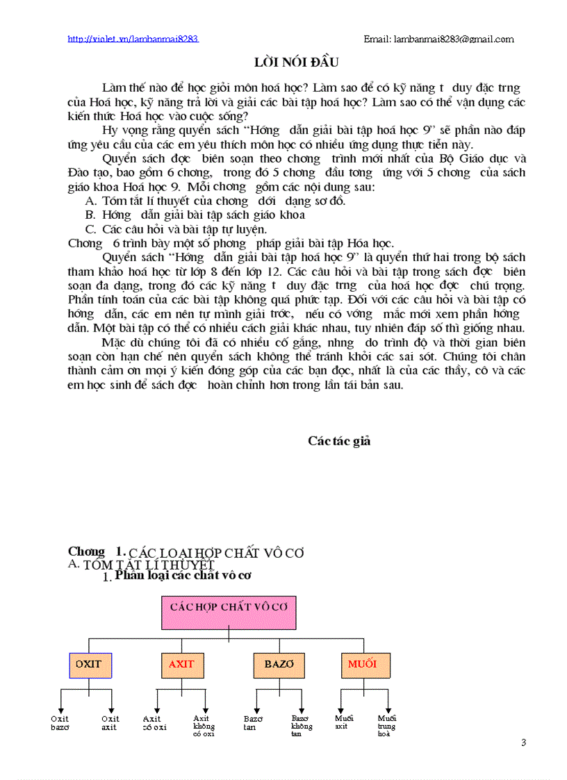 Hướng dẫn làm BT nâng cao Hóa 9
