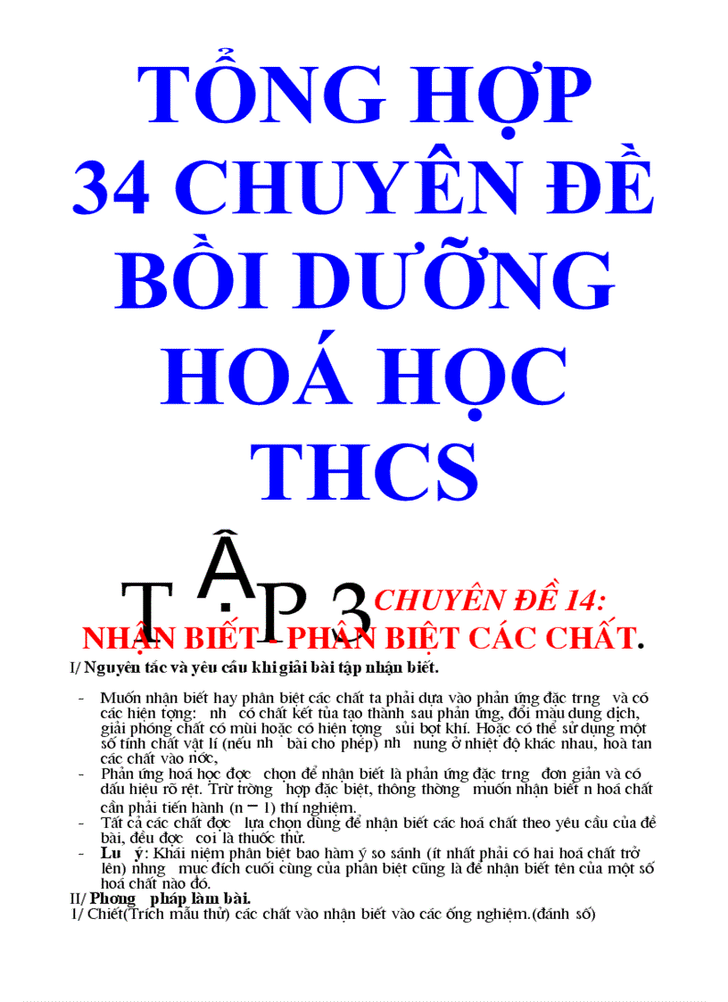 Chuyên đề bồi dưỡng HSG Hóa P3