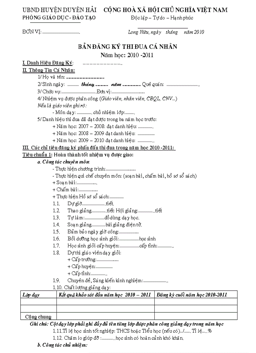 Bản đăng kí thi đua cá nhân 2010 2011