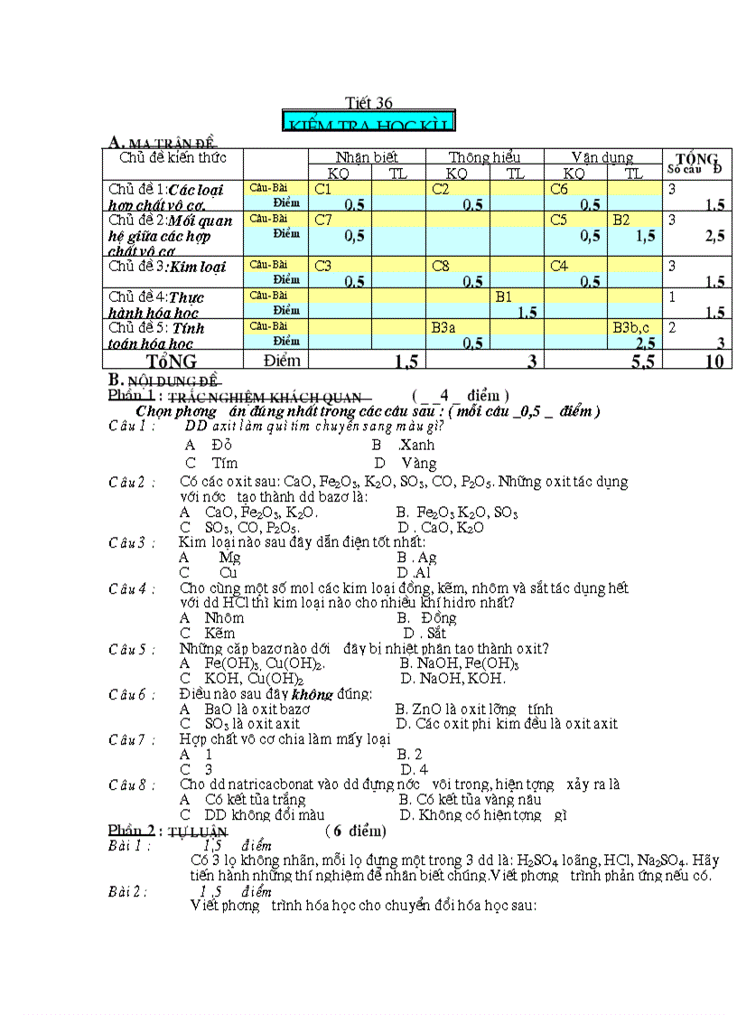 Kiển tra HKI đề 2