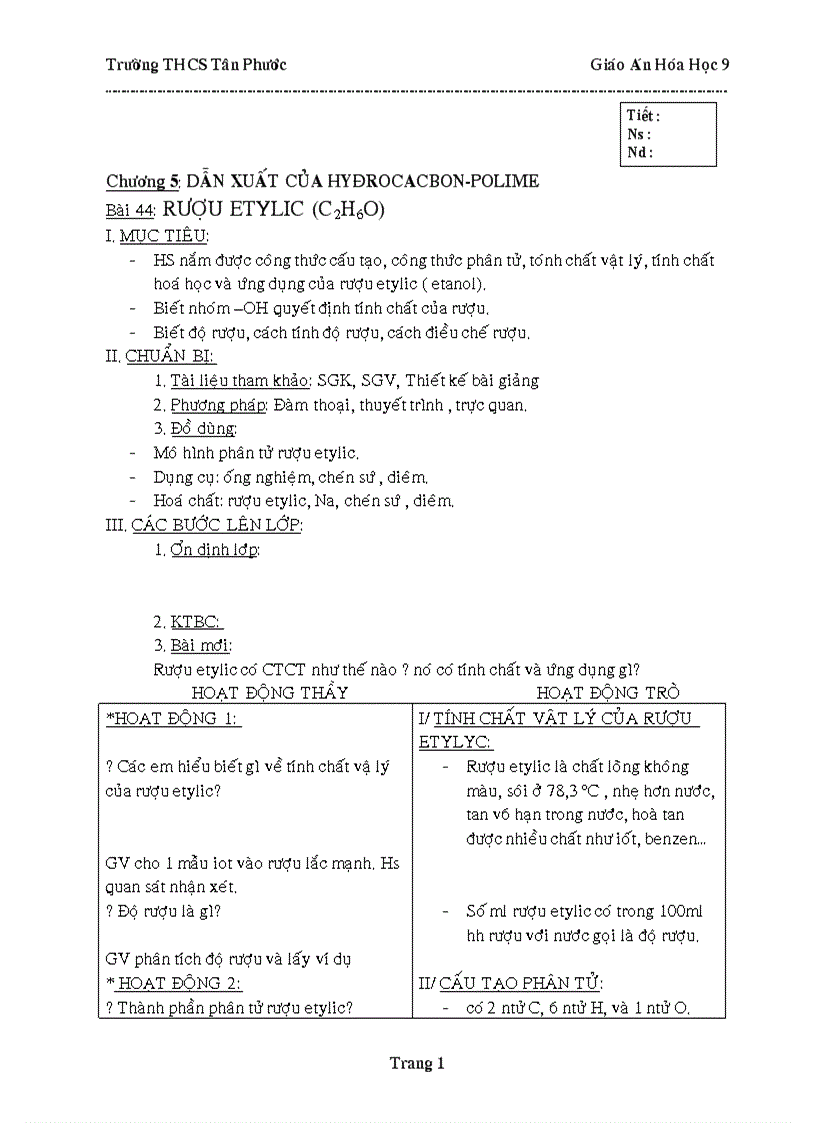 Hoa 9 chuong V 3 cot cuc hay