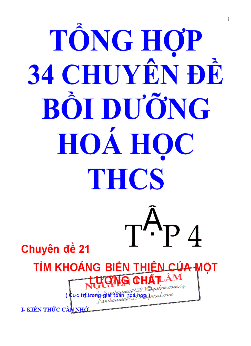 Chuyên đề bồi dưỡng hóa 9 tập 4