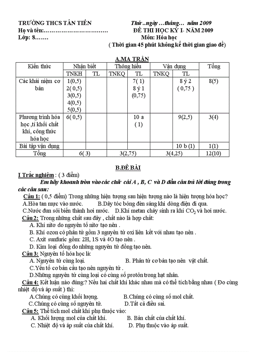 De thi hki hoa 8 da hoan chinh
