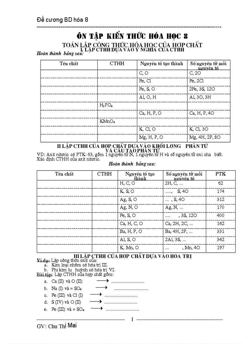 Bồi dưỡng hóa học 8