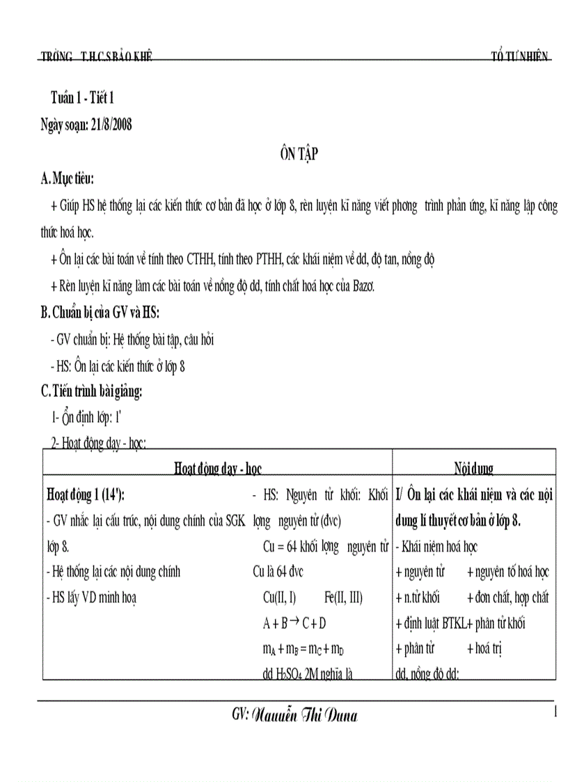 Giáo án hoa 9 hay cực chi tiet 08 09