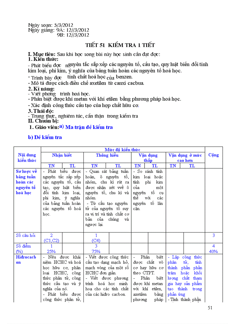 Kiem tra hoa 9 tiet 51 có ma tran mơi