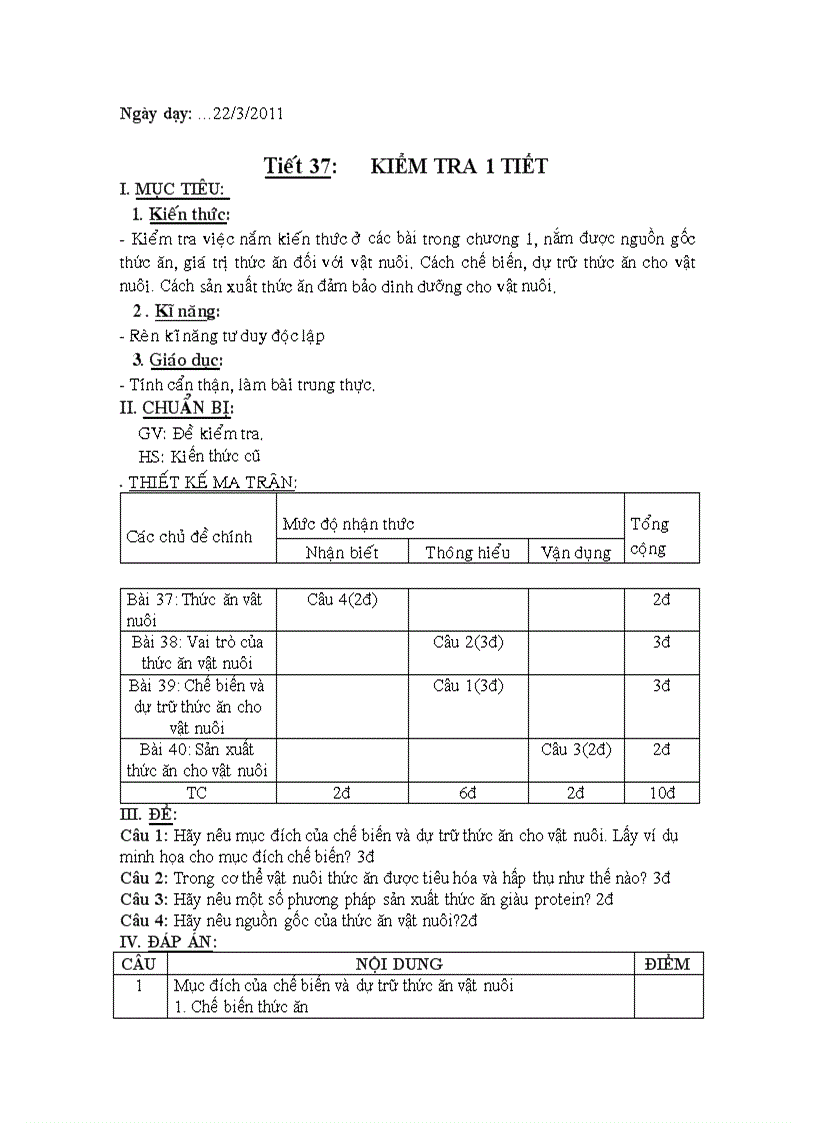 Kiểm tra 1 tiết 1