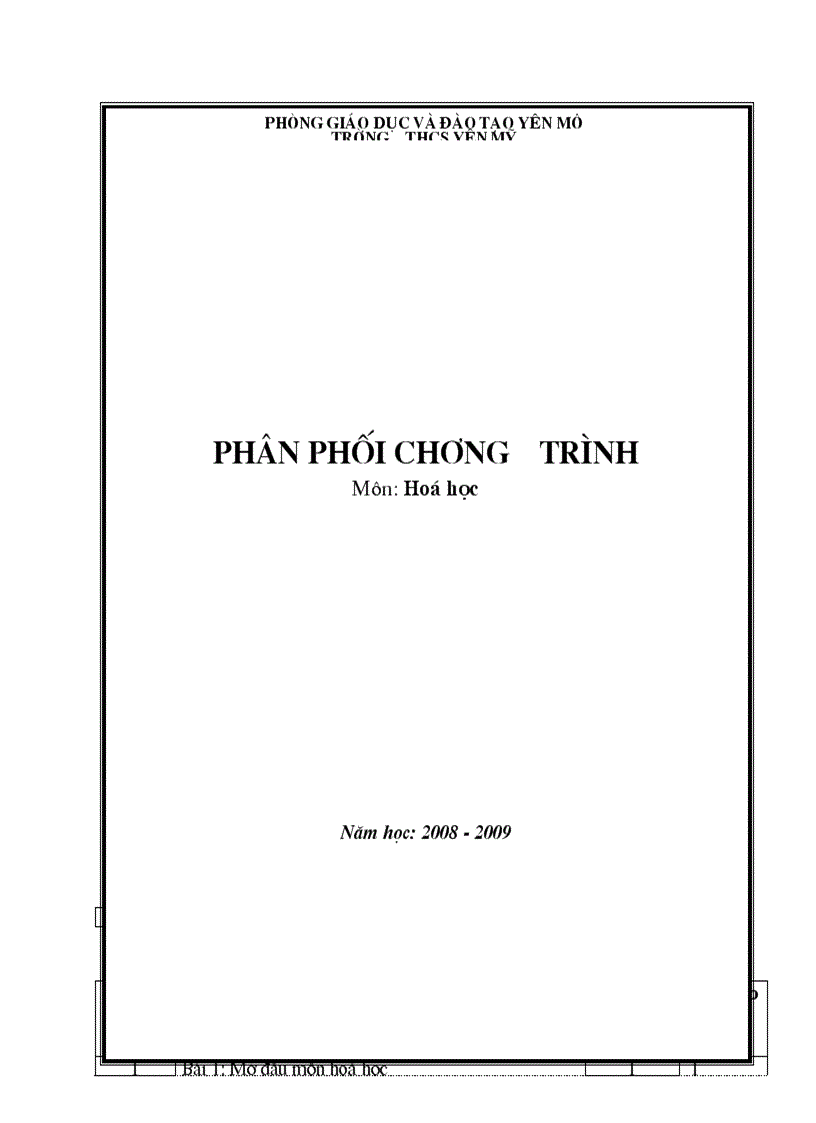 Phân phối chương trình hóa 8