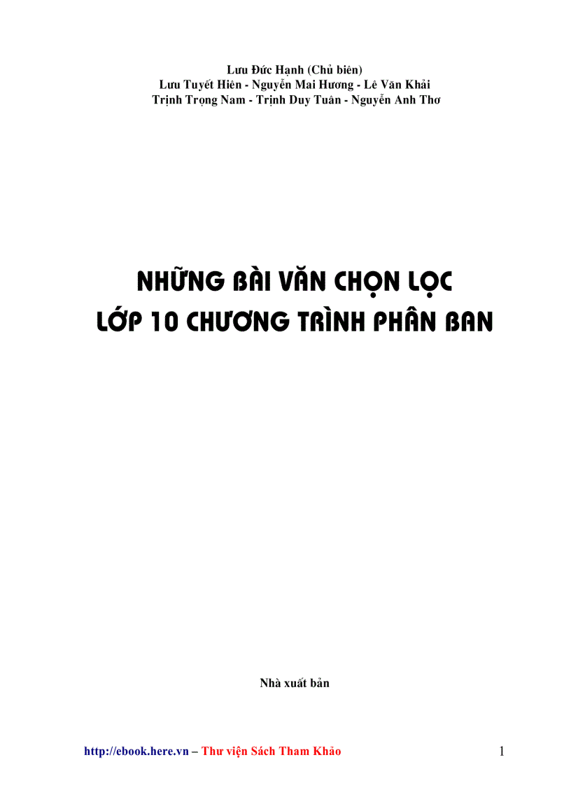 Nhung Bai Van Chon Loc Lop 10