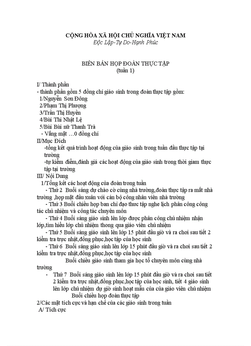 Báo cáo thực tập sư phạm