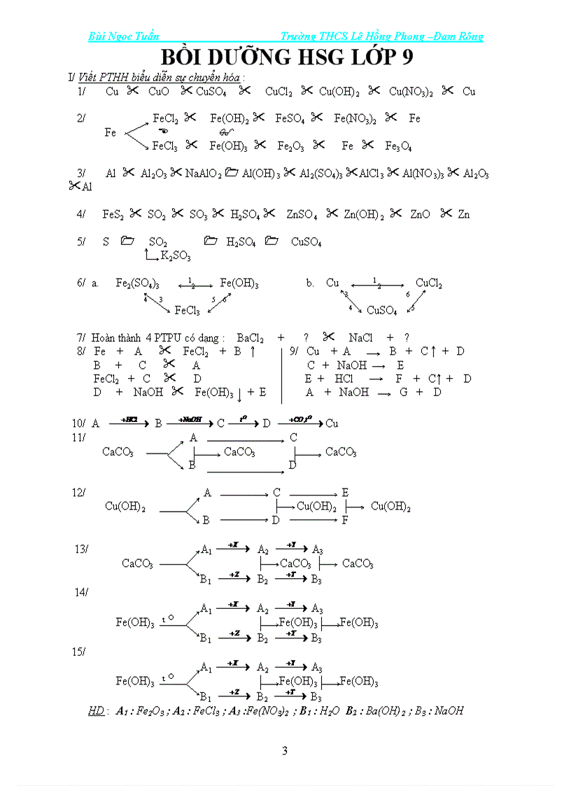 Tài liệu BDHSG hóa học8 9