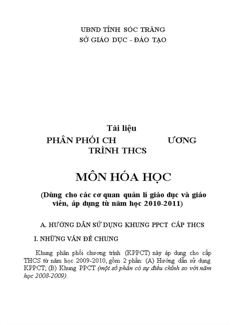 Phân phối chương trình hóa 2010