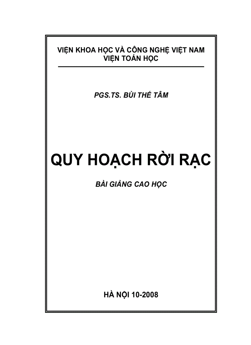 Quy hoach roi rac