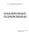 Vận dụng Phương pháp cộng đại số lập PTHH