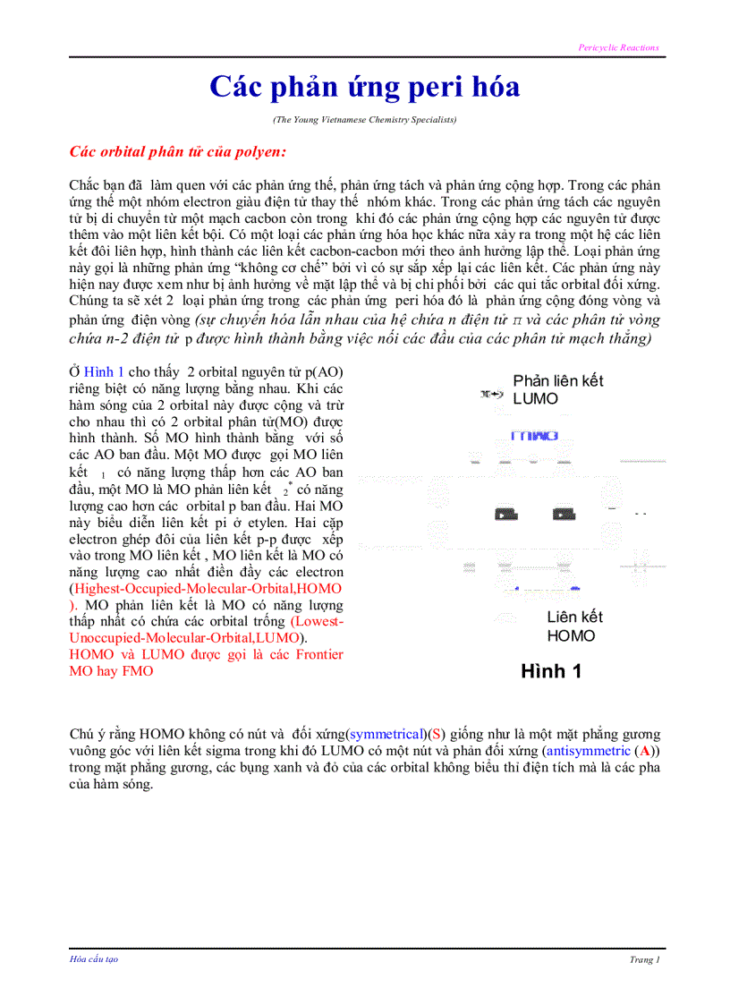 PericyclicReactionspericylicreactions