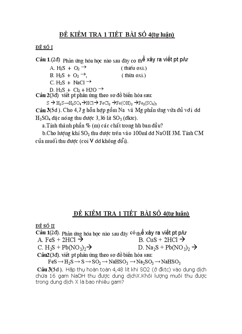 Đề kiểm tra bài số 4 10cb