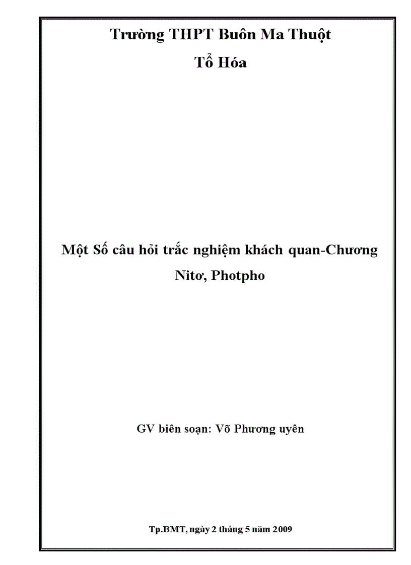 Cau hoi trac nghiem