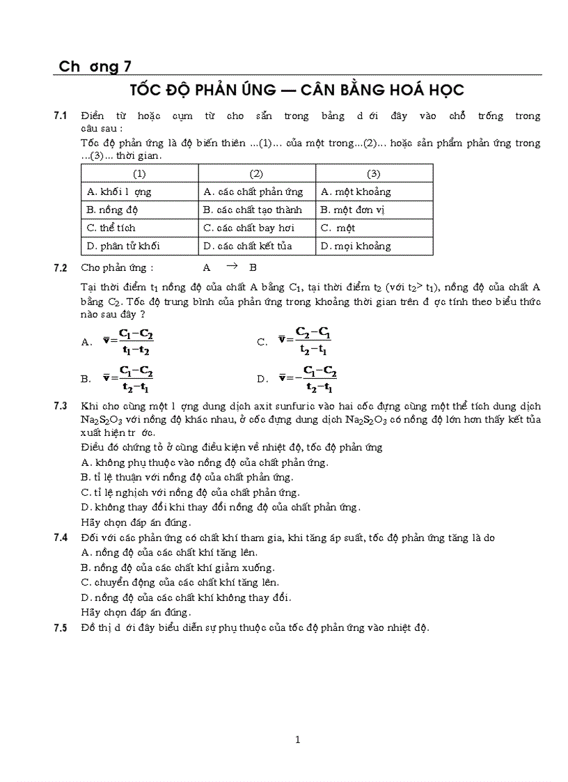 Trắc nghiệm HH 10 Chương 7