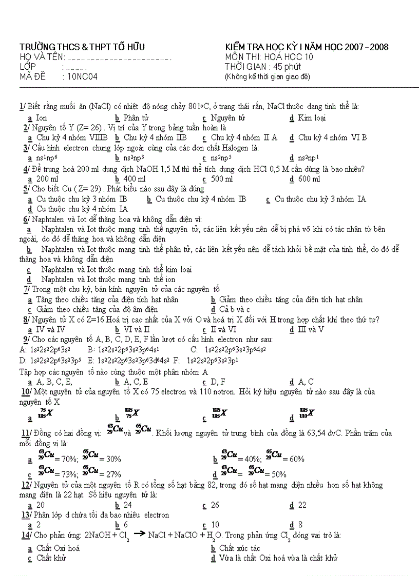 Kthk1 10nc Tố Hữu Huế