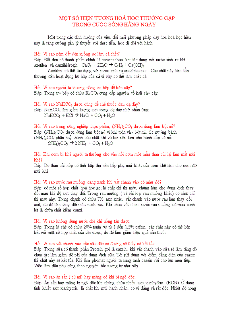 Hóa học với cuộc sống
