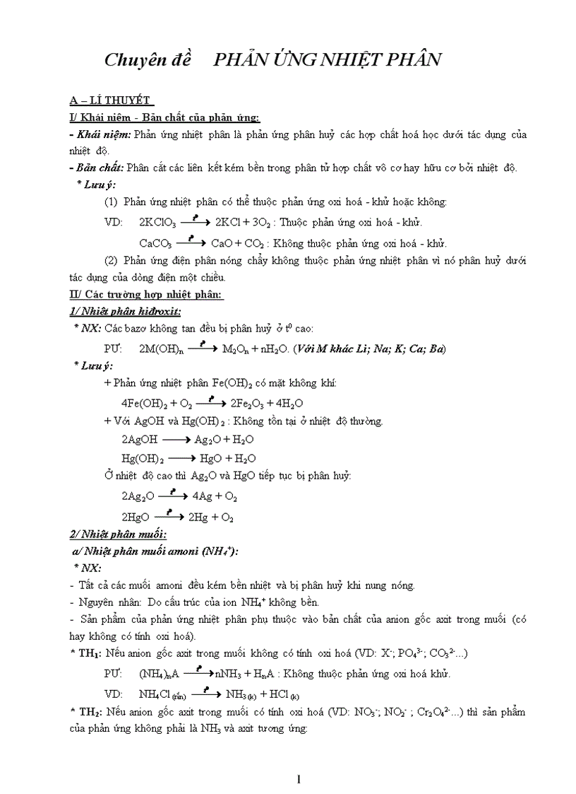 Nhiệt phân muối