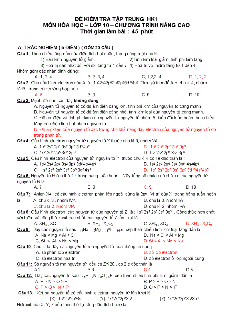 Đề đáp án kttt lần 1