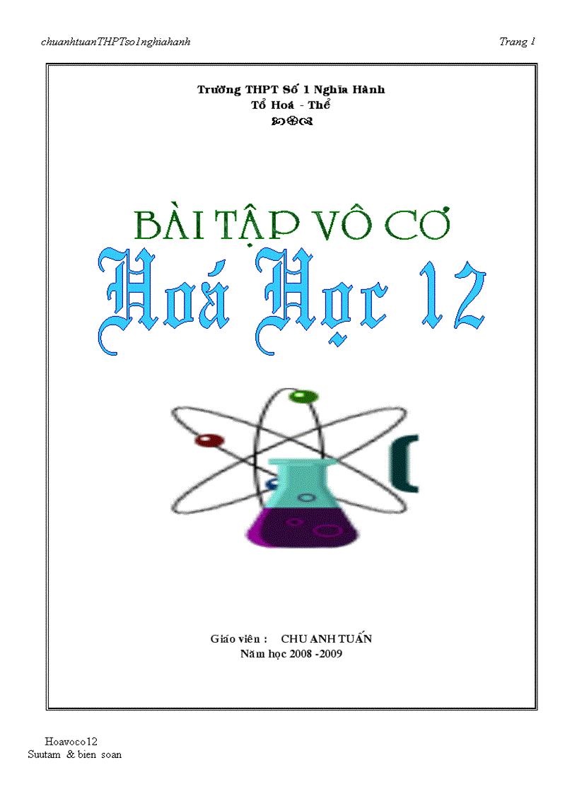 Bài tập hóa vô cơ 12