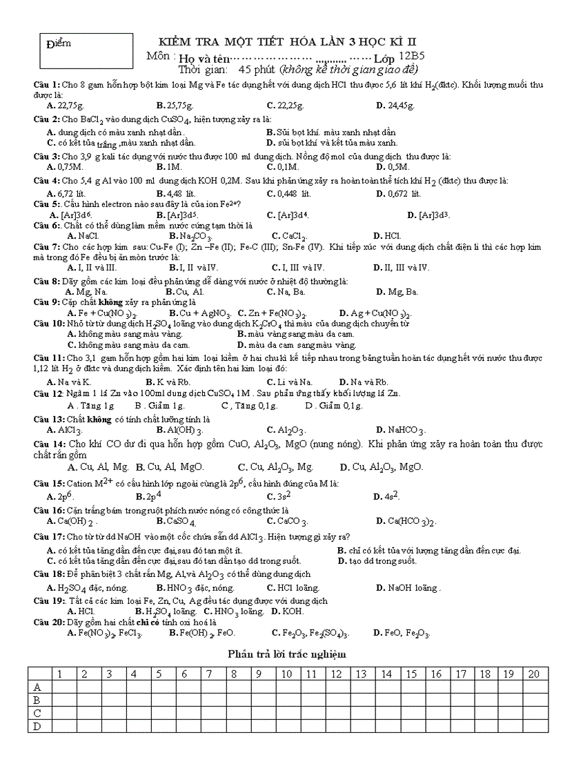 De KTHK 2 12 CB trac nghiem