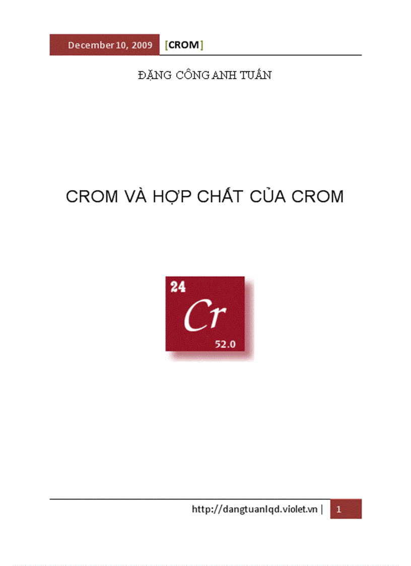 Crom và hợp chất của crom