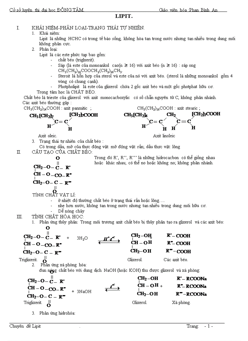 Bài LIPIT lớp 12 ban A