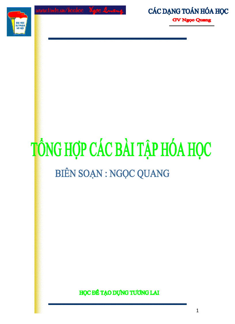 Các dạng toán hóa học