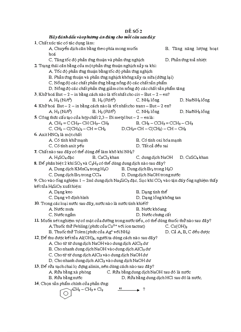 Bài tập trắc nghiệm hóa 12 tt